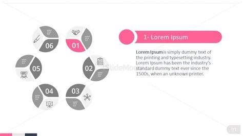 6 Steps Hexagon Diagram PowerPoint SlideModel