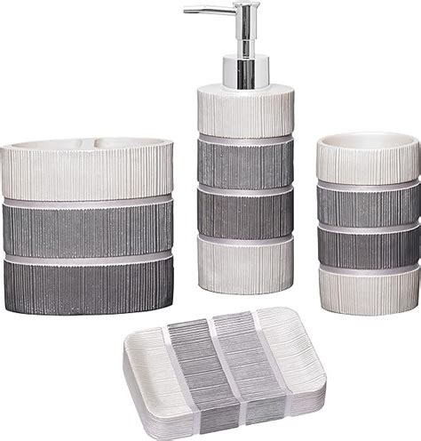 Amazon Zahari Home 4pc Modern Line Modern Bathroom Accessories Set