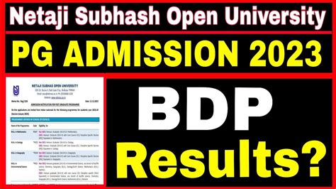 Nsou Bdp Result Update Bdp Rd Year Result Update Nsou Pg