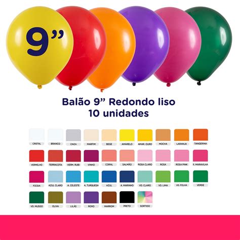 Balão Redondo 9 Diversas Cores 10 Unidades Art Latex Shopee Brasil