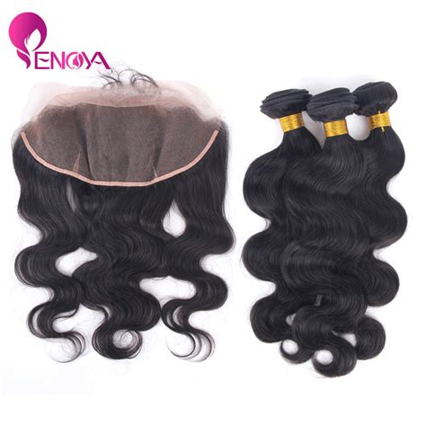 Nice Looking 3 Bundles Peruvian Virgin Hair With Closure 13x4 Lace