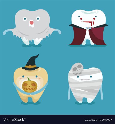 Halloween concept of teeth set Royalty Free Vector Image