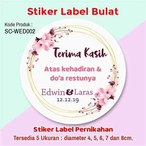 Jual Stiker Label Pernikahan Wedding Tumpeng Mini Souvenir Bento Thank