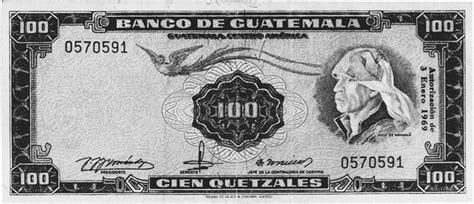 1966 1958 Guatemala 100 Quetzales Values And Price Guide