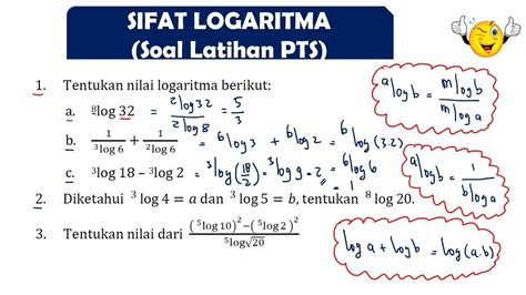 Latihan Soal Aplikasi Sifat Logaritma Matematika Sma Kelas