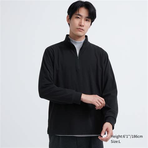 Smooth Fleece Half Zip Long Sleeve T Shirt Uniqlo Us