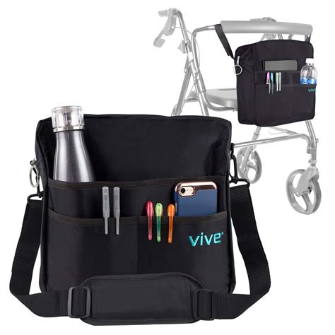 Vive Rollator Bag - Universal Travel Tote for Carrying Accessories on Wheelchair, Rolling ...