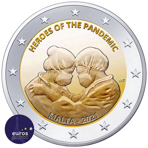 2 euros commémorative MALTE 2021 Héros de la Pandémie Coincard BU