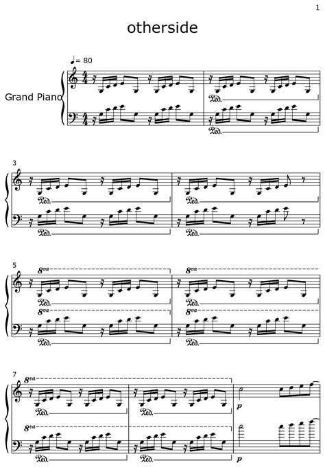 otherside - Sheet music for Piano