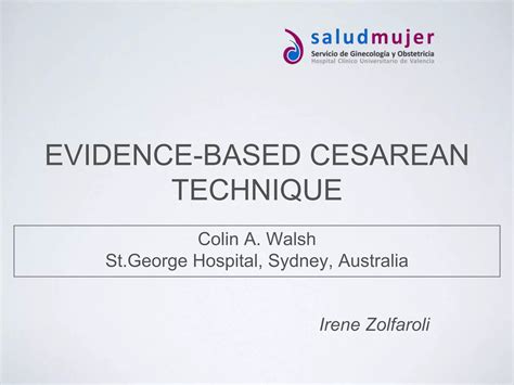 Evidence Based Cesarean Technique Ppt