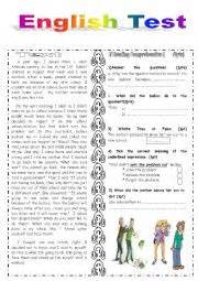 End Term English Test Esl Worksheet By Saaidiyasmine