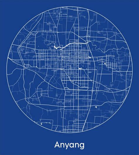 Premium Vector City Map Anyang China Asia Blue Print Round Circle