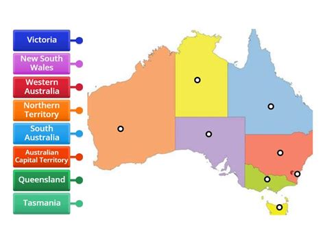australian states labelled diagram