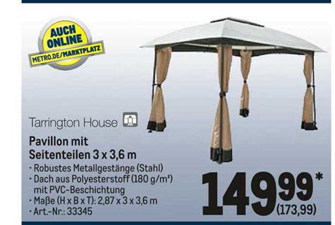 Tarrington House Pavillon Mit Seitenteilen 3x3,6 M Angebot bei METRO ...
