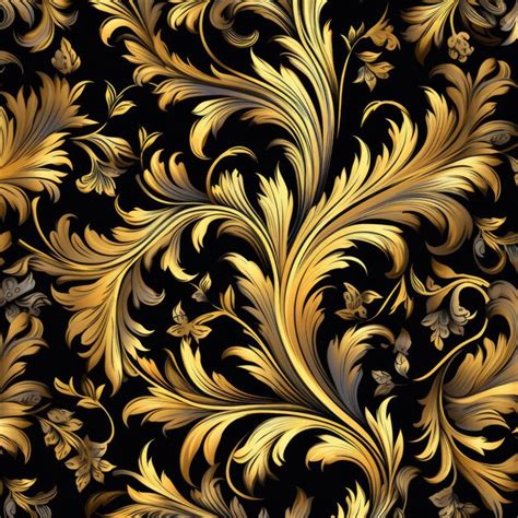 Black and Gold Floral Wallpaper | Premium AI-generated image