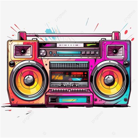 Boombox Music Player Line Music Boombox Party PNG Transparent Image