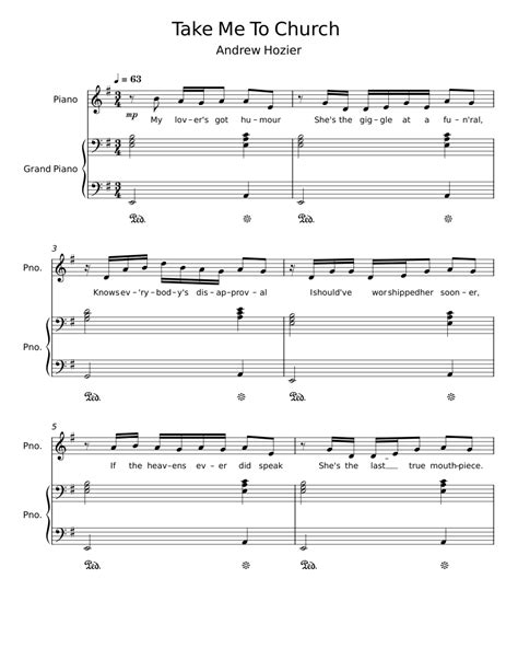 Take Me To Church Hozier Sheet Music For Piano Piano Duo