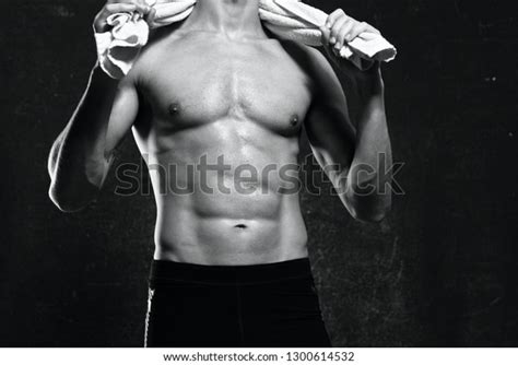 Wellbuilt Male Athlete Naked Muscular Body Stock Photo