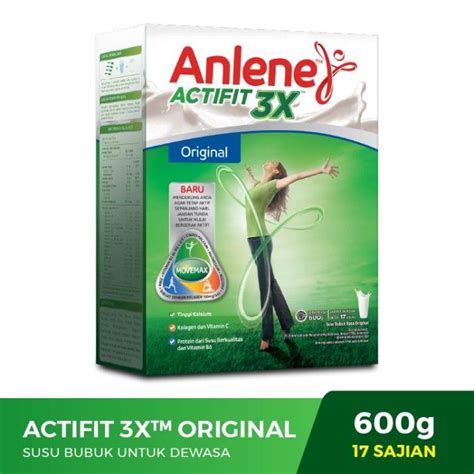 Anlene Actifit 3X 600g Original Vanila Coklat Lazada Indonesia