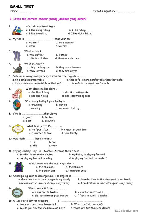 test Français FLE fiches pedagogiques pdf doc