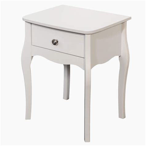 Steens Baroque 1 Drawer Bedside Table In White Furniture123