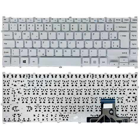 Teclado P Notebook Samsung Essentials E S Np E Lk Branco