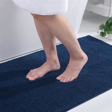 Homaxy Tapis De Bain En Chenille Antid Rapant Lavable Doux