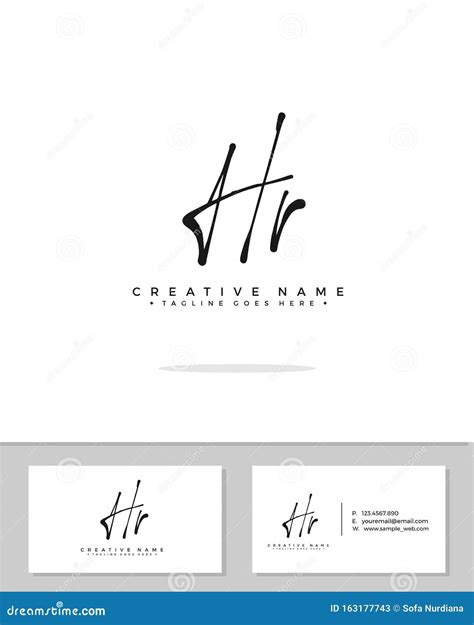 Vector De La Firma Inicial Del Logotipo H R Hr Logo Del Concepto De