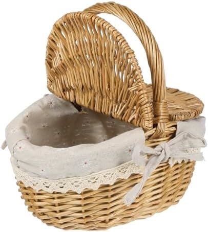 Amazon Forart Wicker Picnic Baskets Hamper With Lid And Handle