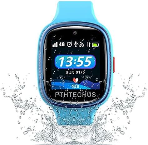 PTHTECHUS 4G Montre pour Enfants Étanche montre d appel vidéo WIFI