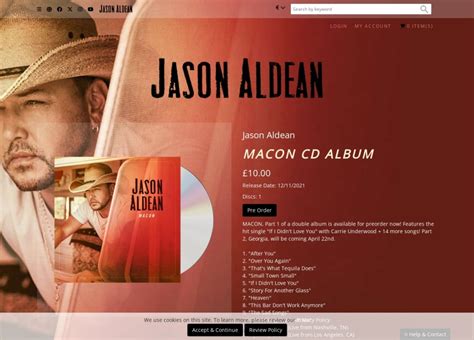 Jason Aldean Official Online Store Merch Music Downloads And Clothing