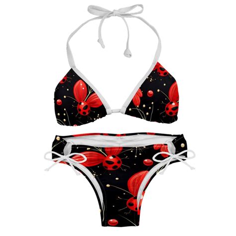 Seven Starred Ladybird Swimsuit Women Bikini Sets Detachable Sponge