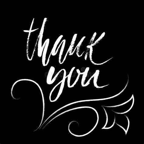 Thank You Handwritten Inscription Hand Drawn Modern Dry Brush