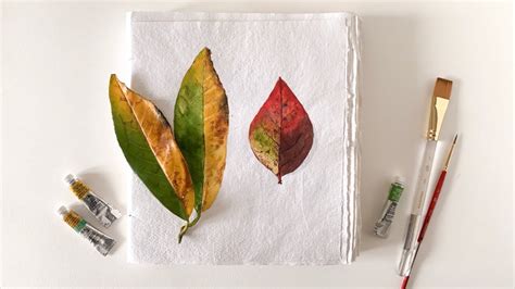 Realistic Watercolor Painting Tutorial Autumn Leaf Youtube