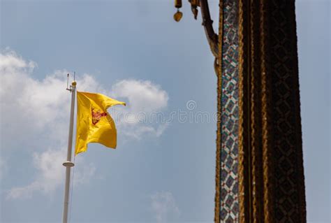 Royal Standard of Thailand Flag Stock Photo - Image of royal, column ...