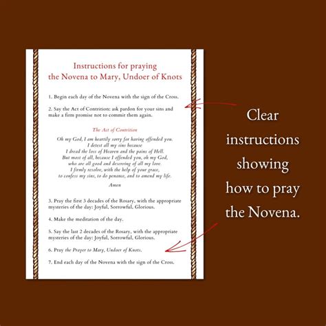 Novena Of Mary Undoer Of Knots Prayer Cards Printable Novena Prayer