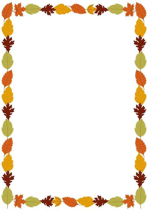 5 Best Images of Printable Fall Page Borders - Fall Leaves Border ...