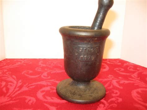 Antique Cast Iron Small Mortar And Pestle From Knight Foundry Sutter