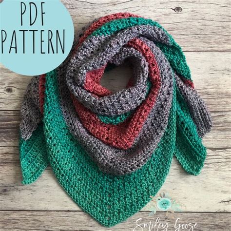 Crochet Triangle Scarf Pattern Spring Shawl Tutorial Etsy