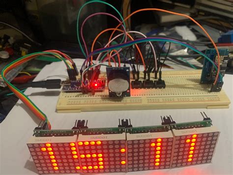 32x8 Led Matrix Ntp Clock With Ds3231 Rtc And Esp01 Arduino Project Hub