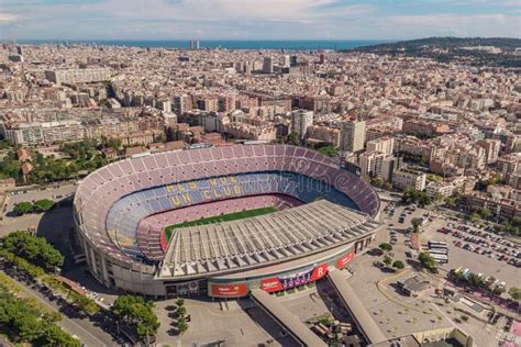 Vista A Rea De Camp Nou Estadio Casero Del Fc Barcelona Imagen De