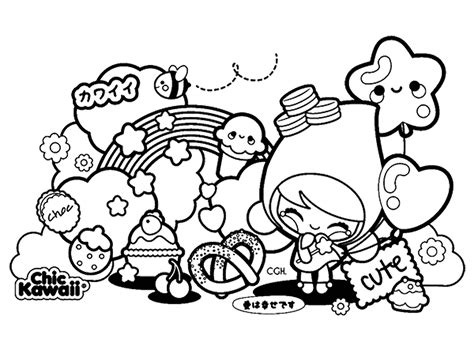 Premier Coloriage Kawaii A Imprimer Stock Coloriage