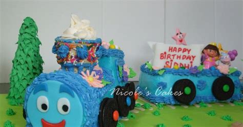 'AZUL', the Blue Train, is one of Dora the Explorer's friends. This cake was made for a little ...