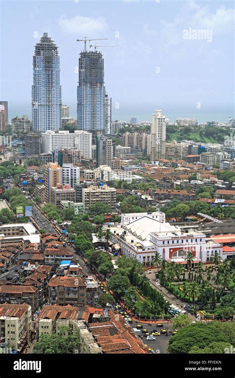 aerial view of mumbai central station and tardeo ; Bombay Mumbai ...