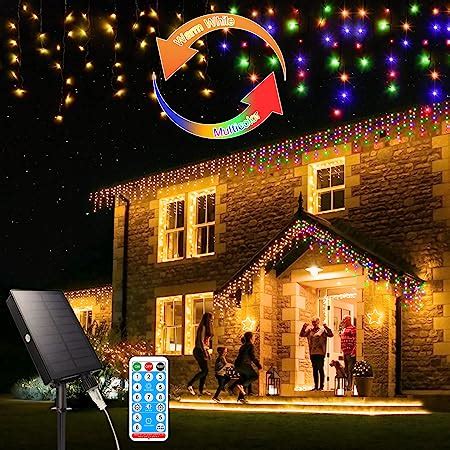 Solar Icicle Lights Outdoor Waterproof 30 Drop Snowflake Shaped LED