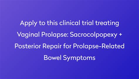 Sacrocolpopexy Posterior Repair For Prolapse Related Bowel Symptoms