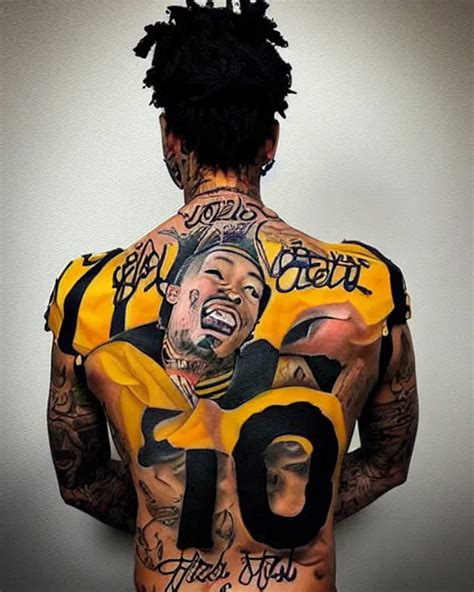 A Person With A Tattoo On Their Back Wiz Khalifa As A Stable