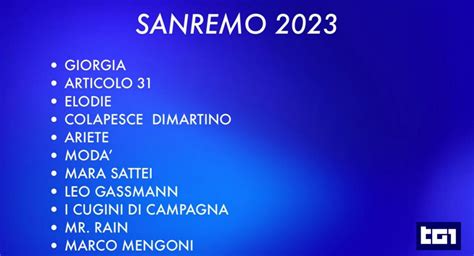 Festival Di Sanremo 2023 I Nomi Di Tutti I Big In Gara