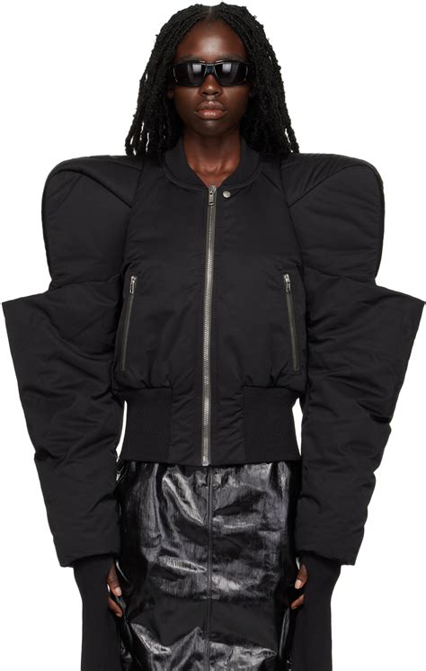 Rick Owens Blouson aviateur Alice Kunst noir rembourré en duvet