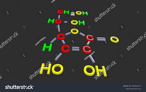 Ascorbic Acid Structure 3d Illustration Stock Illustration 2098601077 ...